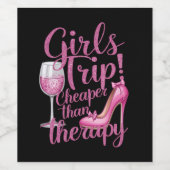 Meisjes reis goedkoper dan therapie weekend wijnfe wijn etiket (Enkel label)