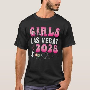 Meisjes reis Las Vegas 2025 USA Zomer Vakantie Lad T-shirt