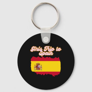 Meisjes reis naar Spanje Reis Spanje Vlag illustra Sleutelhanger