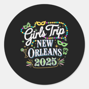 Meisjes reis New Orleans 2025 Mardi Gras Ronde Sticker