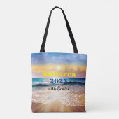 Meisjes reis strand zee oceaan vakantie gepersonal tote bag (Achterkant)