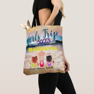 Meisjes reis strand zee oceaan vakantie gepersonal tote bag