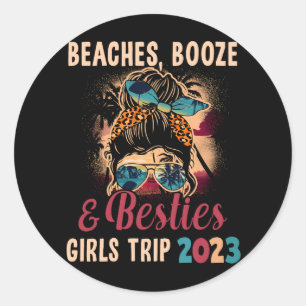 Meisjes reizen 2023 Beste vrienden stranden boze e Ronde Sticker