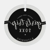 Meisjes reizen goedkoper dan aangepaste vaccinatie glas ornament (Achterkant)