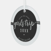 Meisjes reizen goedkoper dan aangepaste vaccinatie glas ornament (Voorkant links)