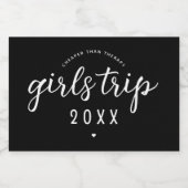 Meisjes reizen goedkoper dan aangepaste vaccinatie sparkling wijnetiket (Enkel label)