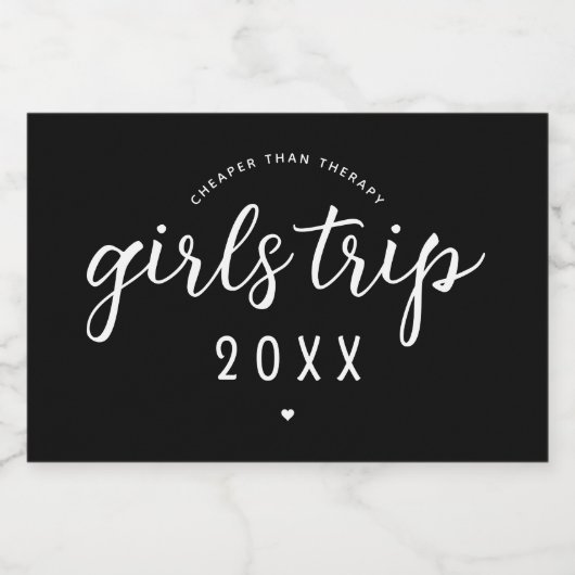 Meisjes reizen goedkoper dan aangepaste vaccinatie sparkling wijnetiket (Enkel label)