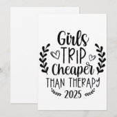 Meisjes reizen goedkoper dan therapie 2025 feestdagenkaart (Voorkant / Achterkant)