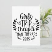 Meisjes reizen goedkoper dan therapie 2025 feestdagenkaart (Staand voorkant)