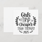Meisjes reizen goedkoper dan therapie 2025 feestdagenkaart (Voorkant / Achterkant)