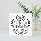 Meisjes reizen goedkoper dan therapie 2025 feestdagenkaart (Staand voorkant)