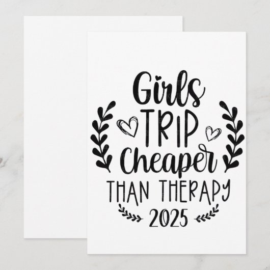 Meisjes reizen goedkoper dan therapie 2025 kaart (Voorkant / Achterkant)