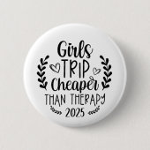 Meisjes reizen goedkoper dan therapie 2025 ronde button 5,7 cm (Voorkant)