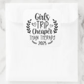 Meisjes reizen goedkoper dan therapie 2025 vierkante sticker (Tas)