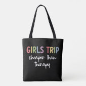 Meisjes reizen goedkoper dan therapie | Deelweeken Tote Bag (Achterkant)