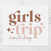 Meisjes reizen goedkoper dan therapie sparkling wijnetiket (Enkel label)