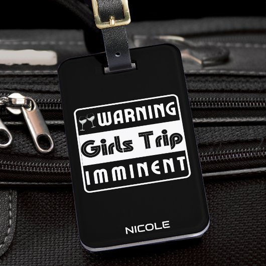 Meisjes reizen nacht zingende zusters bagagelabel