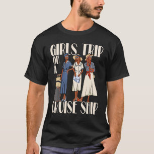 Meisjes reizen op een cruiseschip voor zwarte vaka t-shirt