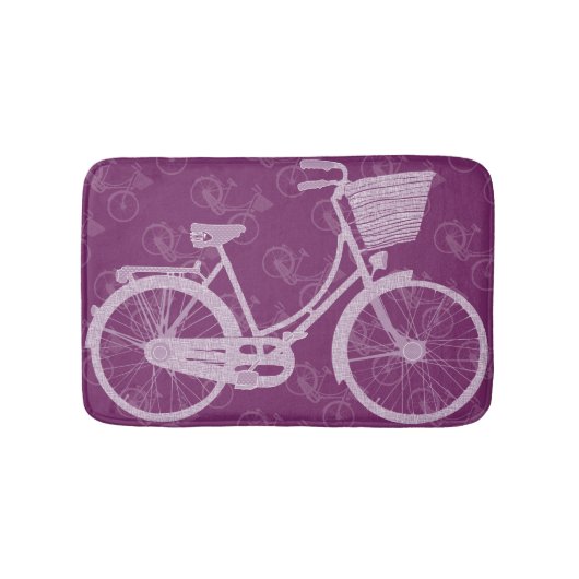 Meisjes rekwieg Paarse fiets Badmat (Voorkant)