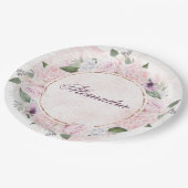 Meisjes Religieuze feestroze rozen Papieren Bordje (Gekanteld)