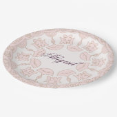 Meisjes Religieuze Viering Roze Patroon Papieren Bordje (Gekanteld)