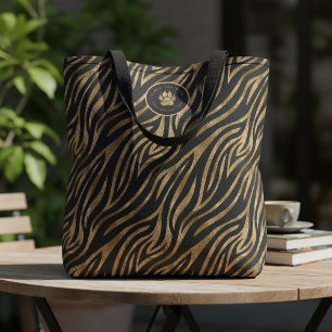 Meisjes Rennen Wild Vrijgezellenfeest Zebra Zwart Tote Bag