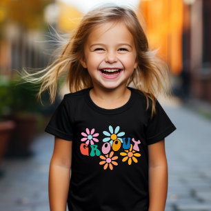Meisjes Retro "Groovy" Basic T-shirt