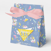 Meisjes Retro Paarse Eenhoorn Verjaardag Bedankdoosjes (Voorkant Zijde)