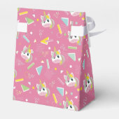 Meisjes Retro Roze Eenhoorn Verjaardag Bedankdoosjes (Achterkant)