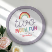 Meisjes Retro Teveel Plezier Regenboog 2de Verjaar