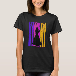Meisjes Retro Viool Verjaardag Violinist Orkest Di T-shirt