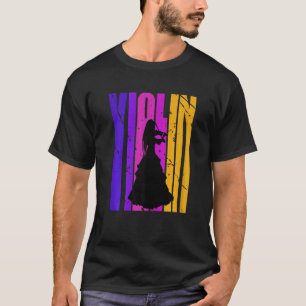 Meisjes Retro Viool Verjaardag Violinist Orkest Di T-shirt