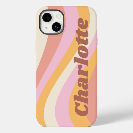 Meisjes Retro  Wave Persoonlijke naam Case-Mate iPhone Case (Achterkant)