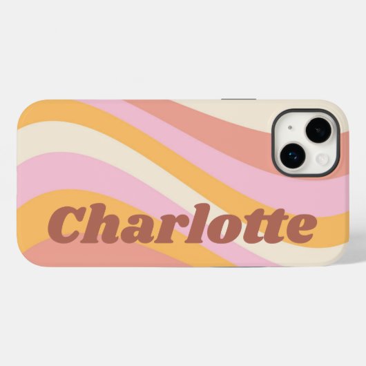 Meisjes Retro  Wave Persoonlijke naam Case-Mate iPhone Case (Achterkant (horizontaal))