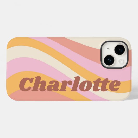 Meisjes Retro Wave Persoonlijke naam Case-Mate iPhone Case (Achterkant (horizontaal))