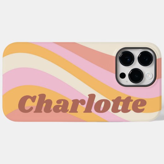 Meisjes Retro Wave Persoonlijke naam Case-Mate iPhone Case (Achterkant (horizontaal))