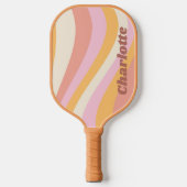 Meisjes Retro Wave Persoonlijke naam Pickleball Paddle (Voorkant)
