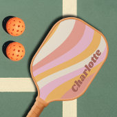 Meisjes Retro Wave Persoonlijke naam Pickleball Paddle