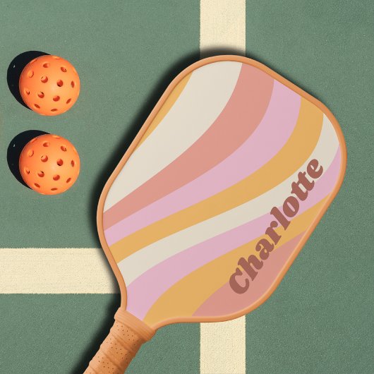 Meisjes Retro  Wave Persoonlijke naam Pickleball Paddle