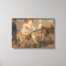 Meisjes Rijden Ezels op het strand (Isaac Israels)