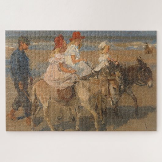 Meisjes Rijden Ezels op het strand Legpuzzel (Horizontaal)