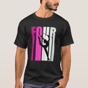 Meisjes Ritmische Gymnastiek 4e Verjaardag Baton T T-shirt