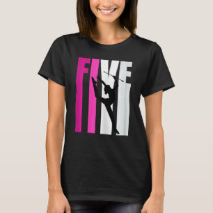 Meisjes Ritmische Gymnastiek 5e Verjaardag Baton T T-shirt