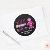 Meisjes Robot Boom Nut Pinda Allergie Alert Ronde Sticker (Envelop)
