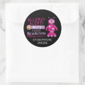 Meisjes Robot Boom Nut Pinda Allergie Alert Ronde Sticker (Tas)