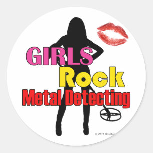 Meisjes Rock Metal Detecteren Ronde Stickers