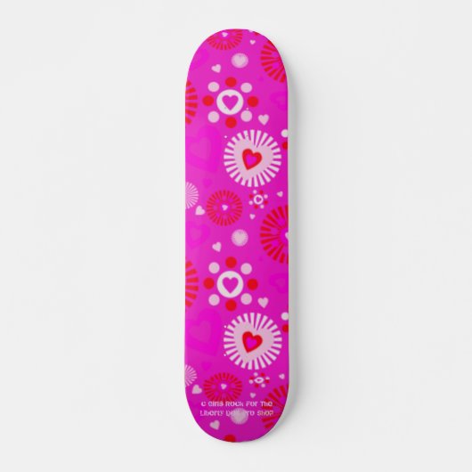 MEISJES ROCK PRO SKATEBOARD - HOT ROZE FUCHSIA - T (Voorkant)