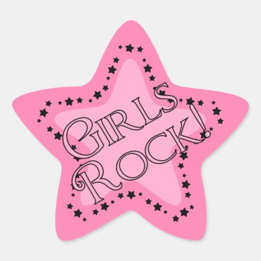 Meisjes Rock Roze Star Ster Sticker (Voorkant)