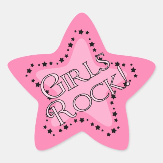 Meisjes Rock Roze Star Ster Sticker (Voorkant)