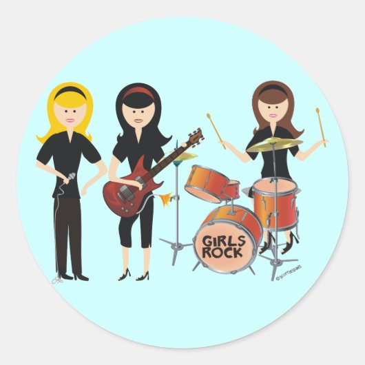 Meisjes Rock Sticker (Voorkant)